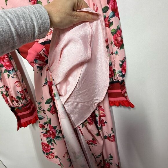 Comino Couture London Let’s Split Pink Floral Long Sleeve Maxi Dress 6 NWT - Picture 13 of 16